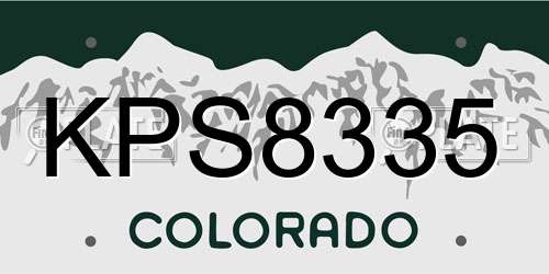 KPS8335 Colorado License Plate
