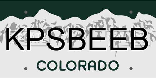 KPSBEEB Colorado License Plate