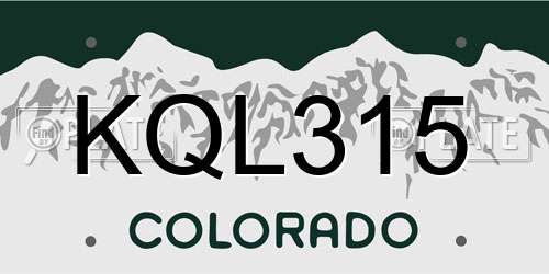 KQL315 Colorado License Plate