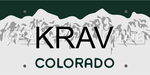 KRAV Colorado License Plate