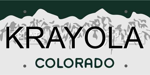 KRAYOLA Colorado License Plate