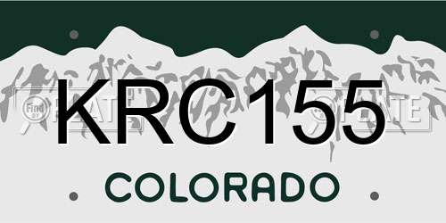 KRC155 Colorado License Plate