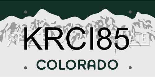 KRCI85 Colorado License Plate