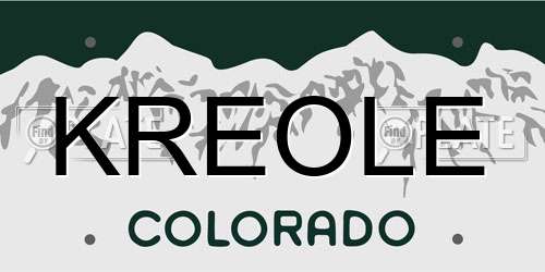 KREOLE Colorado License Plate