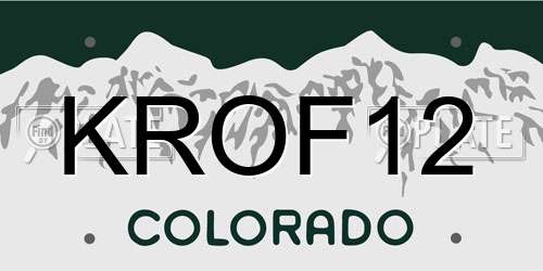 KROF12 Colorado License Plate