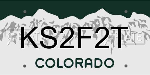 KS2F2T Colorado License Plate