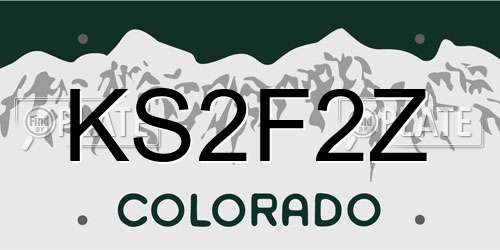 KS2F2Z Colorado License Plate