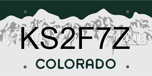 KS2F7Z Colorado License Plate