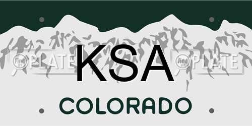 KSA Colorado License Plate