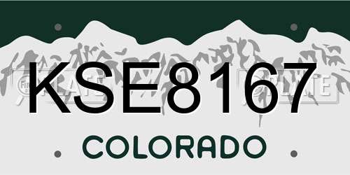 KSE8167 Colorado License Plate