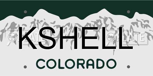 KSHELL Colorado License Plate