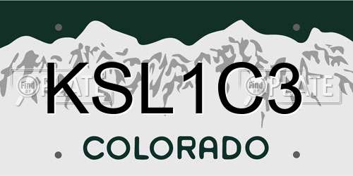 KSL1C3 Colorado License Plate