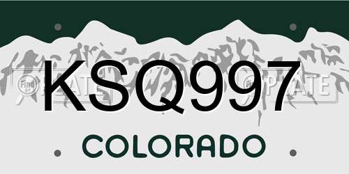 KSQ997 Colorado License Plate