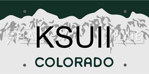 KSUII Colorado License Plate
