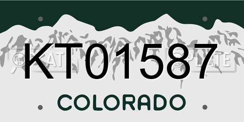 KT01587 Colorado License Plate