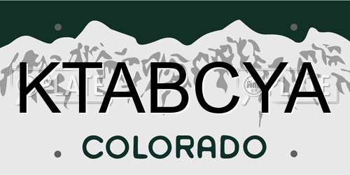 KTABCYA Colorado License Plate