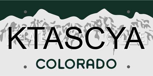 KTASCYA Colorado License Plate