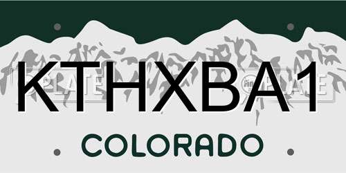 KTHXBA1 Colorado License Plate
