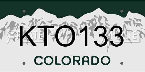 KTO133 Colorado License Plate