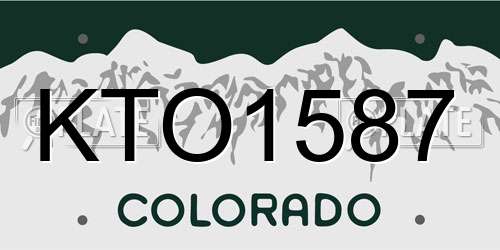 KTO1587 Colorado License Plate