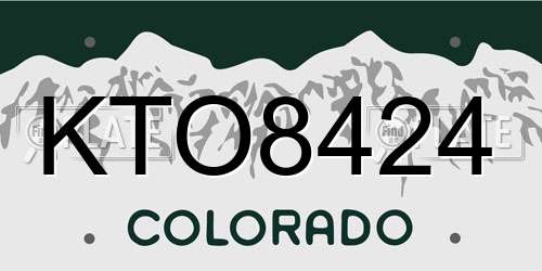 KTO8424 Colorado License Plate