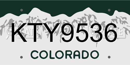 KTY9536 Colorado License Plate