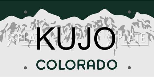 KUJO Colorado License Plate