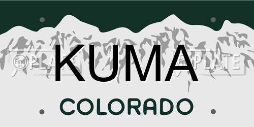 KUMA Colorado License Plate