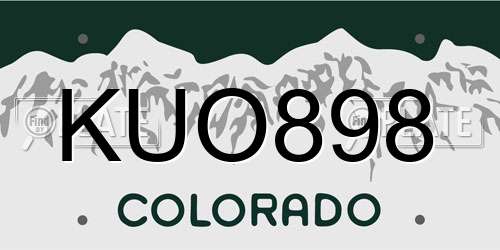 KUO898 Colorado License Plate