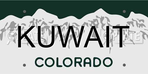 KUWAIT Colorado License Plate