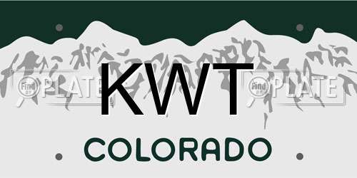 KWT Colorado License Plate