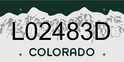 L02483D Colorado License Plate
