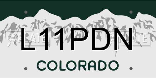L11PDN Colorado License Plate