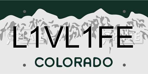 L1VL1FE Colorado License Plate
