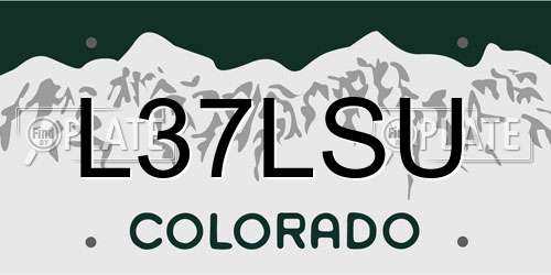 L37LSU Colorado License Plate