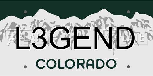 L3GEND Colorado License Plate