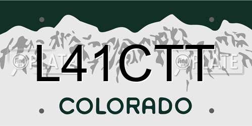 L41CTT Colorado License Plate