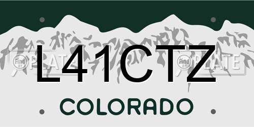 L41CTZ Colorado License Plate