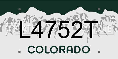 L4752T Colorado License Plate