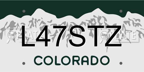 L47STZ Colorado License Plate