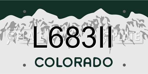 L683II Colorado License Plate