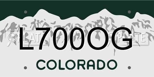 L700OG Colorado License Plate