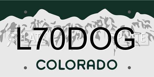 L70DOG Colorado License Plate