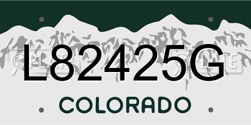 L82425G Colorado License Plate