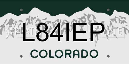 L84IEP Colorado License Plate