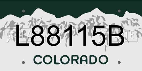 L88115B Colorado License Plate