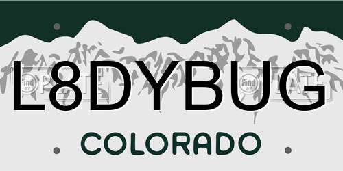 L8DYBUG Colorado License Plate