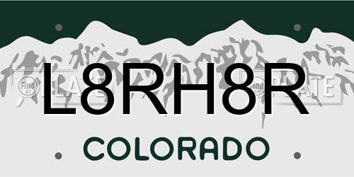 L8RH8R Colorado License Plate