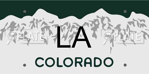 LA Colorado License Plate