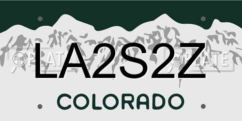 LA2S2Z Colorado License Plate
